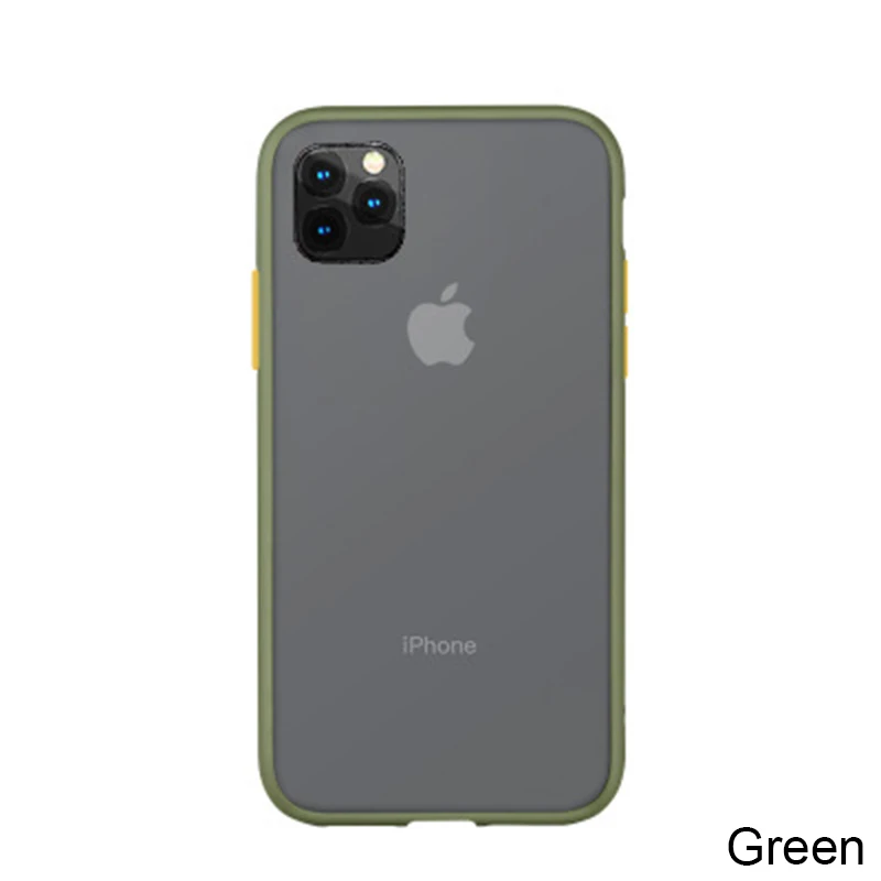 Чехол для Телефона IPhone 7 8 Plus X 11 Pro XR XS Max контрастный цвет прозрачный силикон ТПЭ противоударный прозрачный защитный чехол - Цвет: ArmyGreen