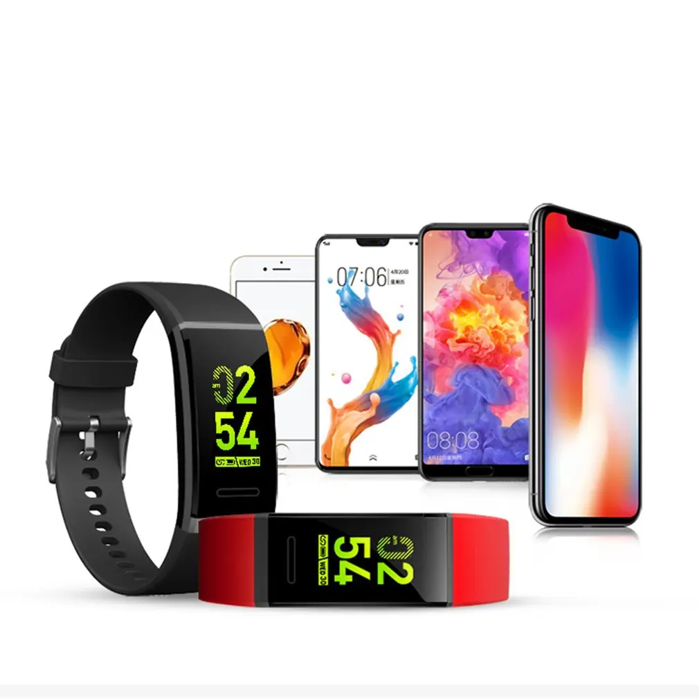 V11 Color Screen Sports Step Count Heart Rate Blood Pressure Raise Hand Information Push Smart Bracelet