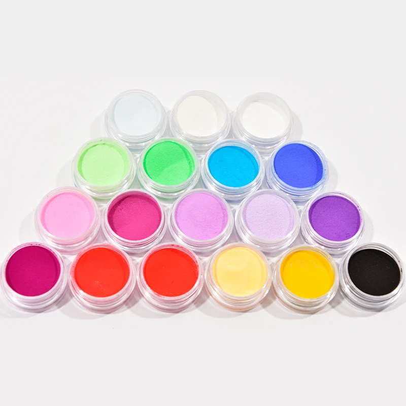 18 Colors 3D Nail Art DIY Sculpture Carving Acrylic Powder Tips Set Crystal Powder Nail Tools Use With Acrylic Liquid