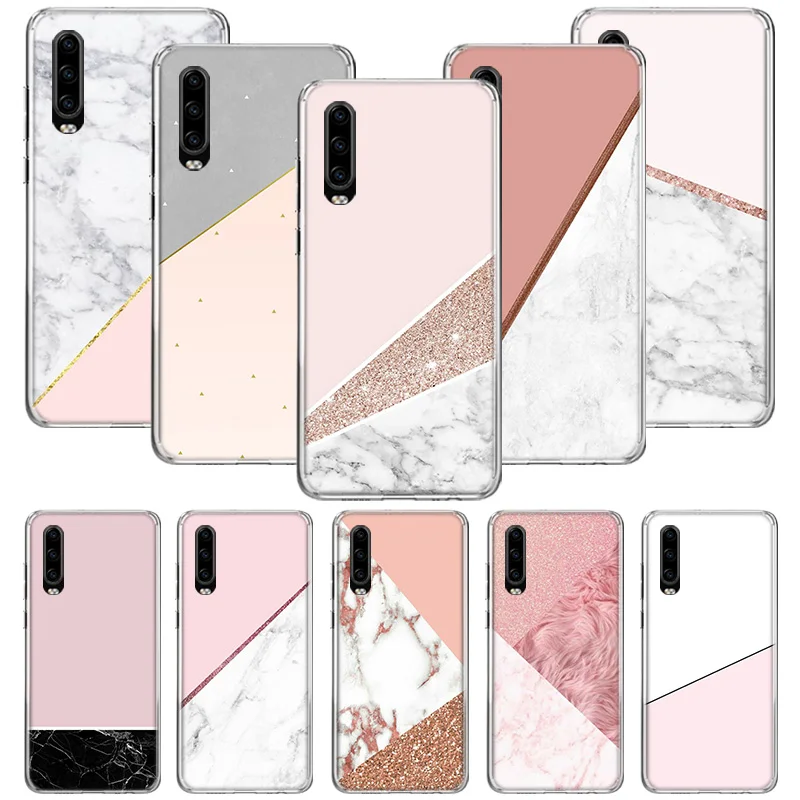 

Gold Pink rose Glitter Case for Huawei P20 P30 P Smart Z Plus 2019 P10 Mate 30 10 20 Lite Pro Silicone Sac Phone Coque Cover