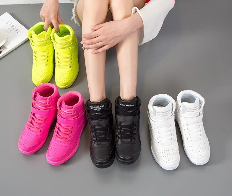 

Fashion Hidden Height Increasing shoes Women Sneakers autumn winter warm plush Candy Colorful trainers Woman sport shoes ST213