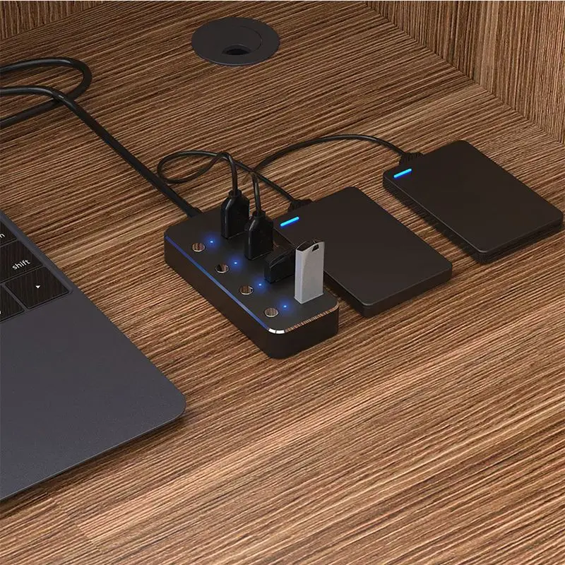 3,0 концентратор супер скорость 4 порта Внешний микро-usb-хаб разветвитель портативный для Apple Macbook Air ноутбук ПК планшет концентратор