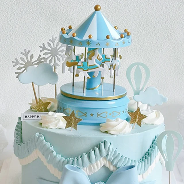 Cute Merry-Go-Round Carousels Music Box Birthday Present Ornament Decoration Parent-child Interactive Funny Game Kids Toys Gifts 3