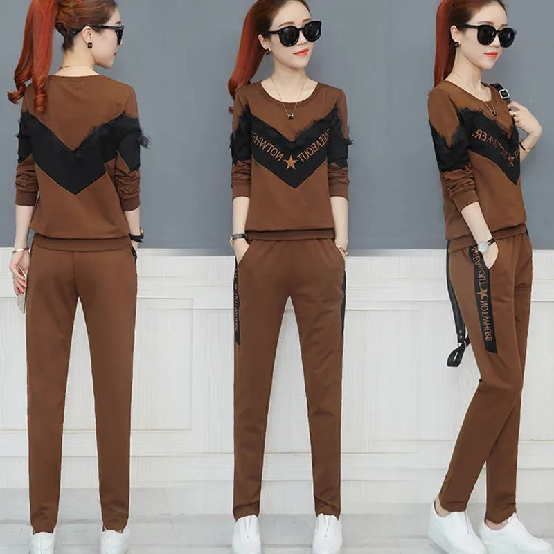 

Fashion & Sports WOMEN'S Suit 2019 Spring And Autumn New Style Korean-style Slim Fit Hoodie Casual Two-Piece Set