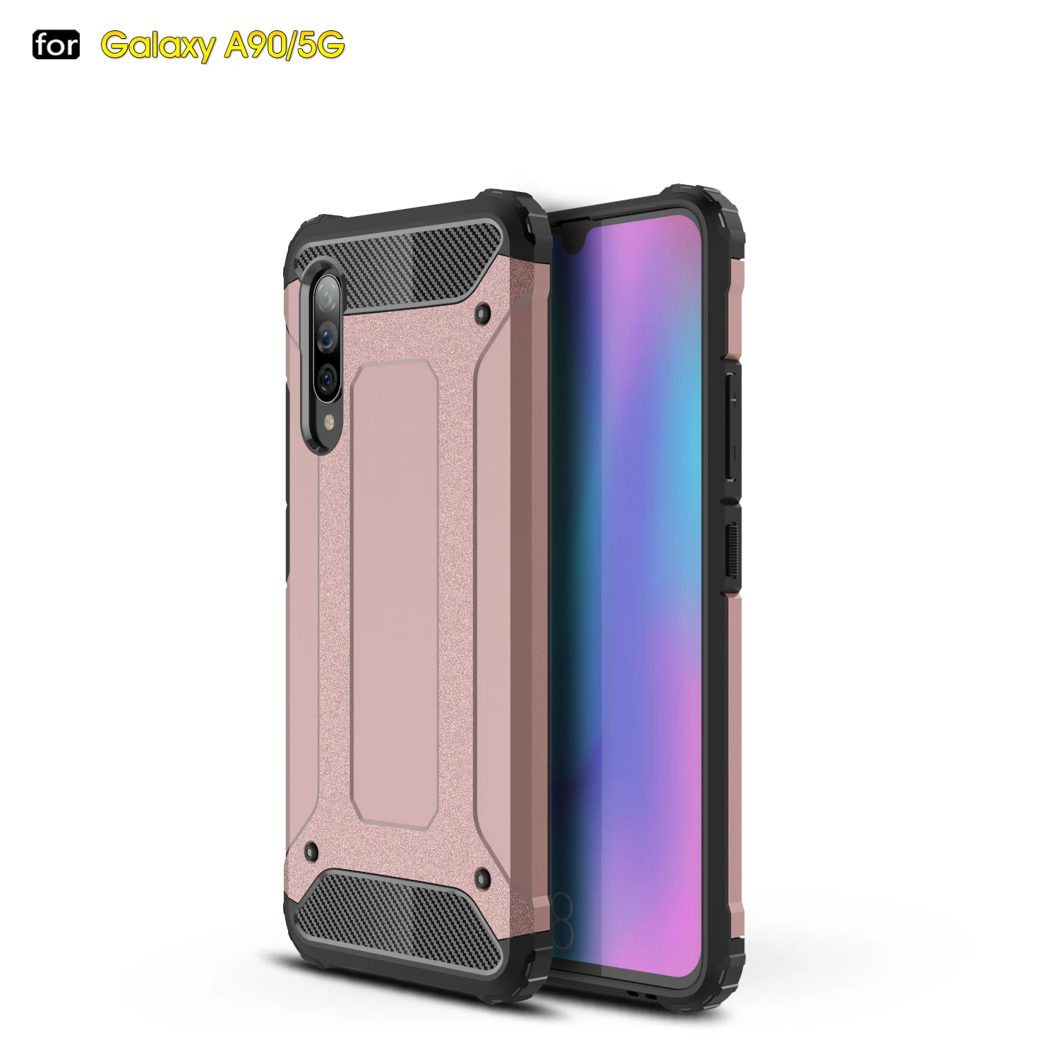 Чехол для samsung Galaxy A90 5g, гибридный защитный чехол, подходит для A90 5g, чехол для samsung A90 5g, защитный мягкий чехол для телефона - Цвет: Розовый