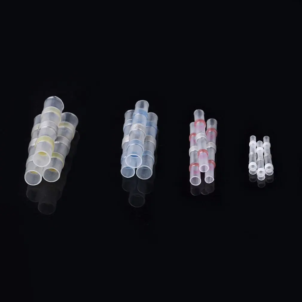 100 Pcs Mixed Heat Shrink Sordering Terminals Waterproof Solder Sleeve Tube Electrical Wire Insulated Butt Connectors Kit