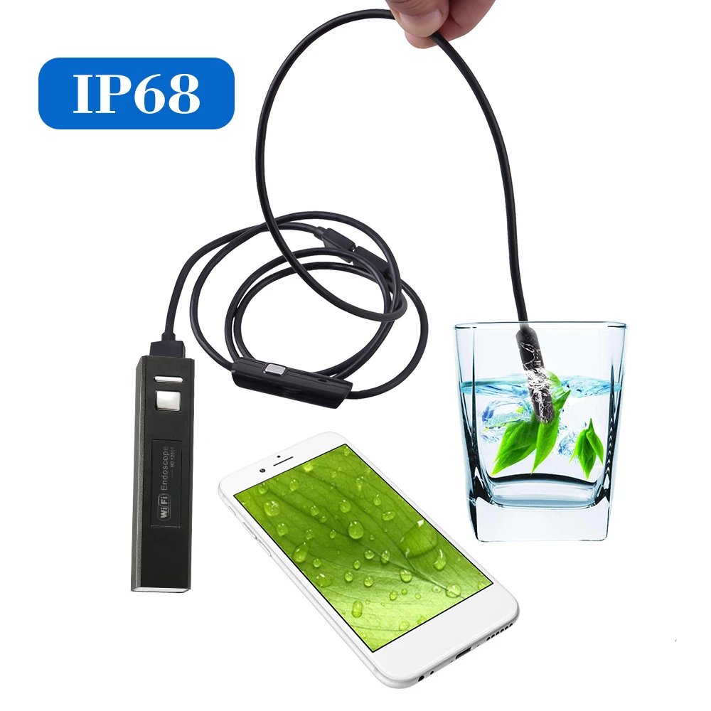 

WIFI Endoscope Camera HD 1200P Mini Waterproof Soft Cable 2.0 Megapixels Inspection Camera 8mm 6LED 1M/2M/3M/4M/5M USB Endoscope