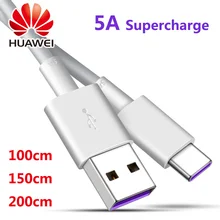 Huawei USB 5A Type C Kabel P30 P20 Pro lite Mate20 10 Pro P10 Plus lite USB 3.1 Type- C Originele Supercharge Super Lader Kabel