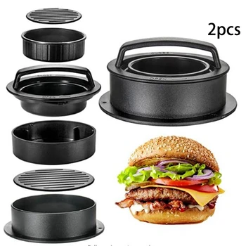 

2-Pack 3 in 1 Patty Stuffed Burger Press ,Non Stick Sliders Beef Burger Maker,Essential Kitchen & Grilling Accessories
