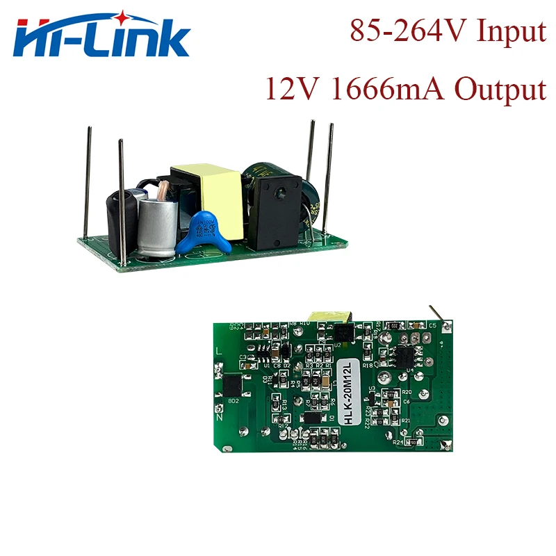 Free Ship 2pcs/lot Hi-Link 220V/110V to 12V 1666mA 20W step down power transformer AC DC converter module HLK-20M12L Open Frame