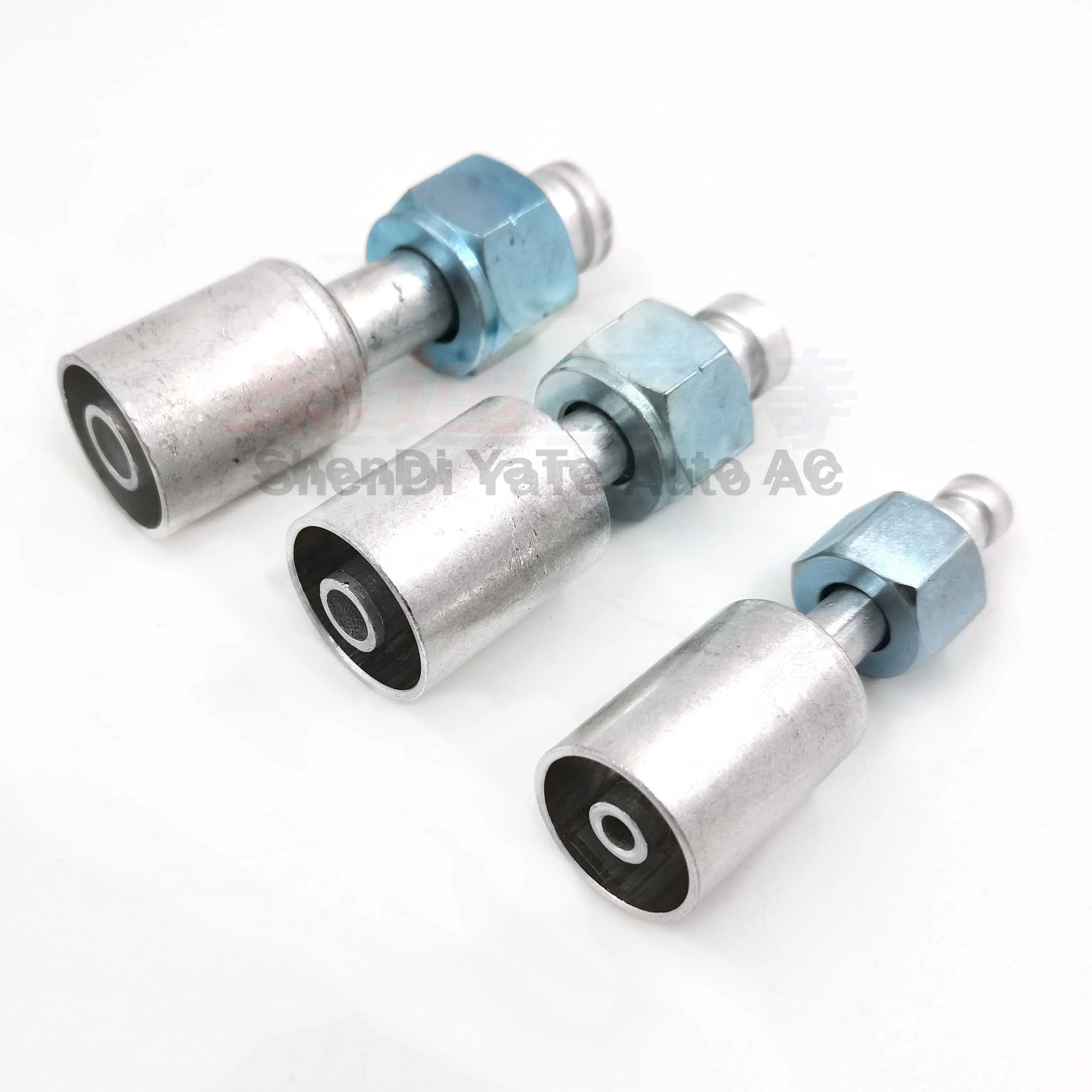 15PCS Automotive Air Conditioning Aluminum Fittings Hose Joints R134a 3/8,1/2,5/8 with R12 Aluminum Sleeve Clamp Cap