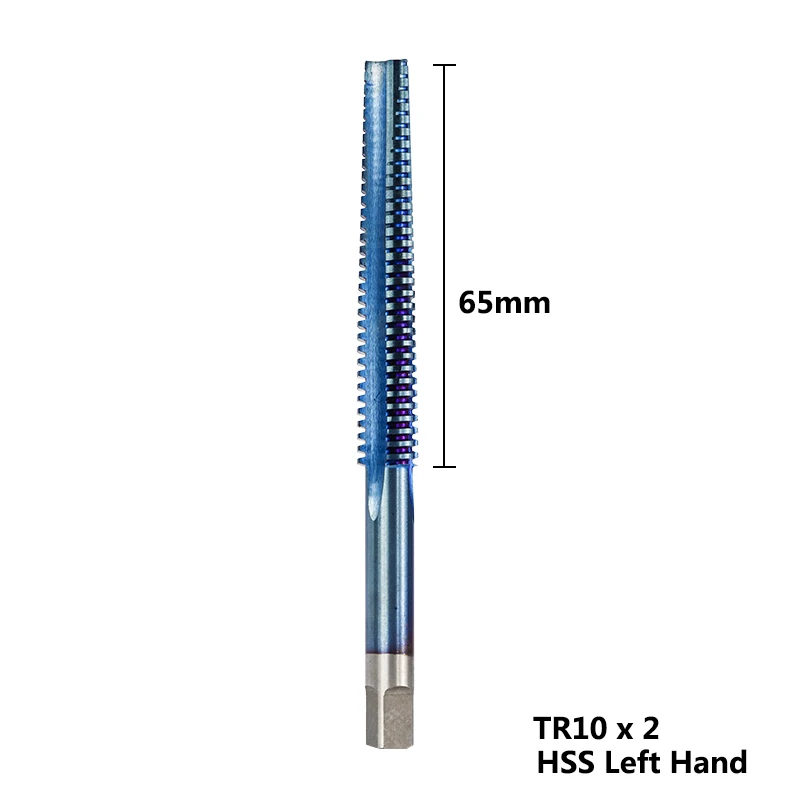 1PC TR10X2.0 Left 1 шт. HSS TR8-TR16mm для левосторонней машины винтовой кран с нано-синим покрытием, трапециевидный резьбовой кран для сверления металла, метрический винтовой кран, сверло - Цвет: 1PC TR10X2.0 Left