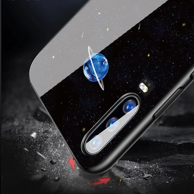 Чехол Universe для huawei P30 mate 20 P20 Lite Черный чехол для телефона Honor 9 10 lite 8X Nova 3 P Smart Z закаленное стекло