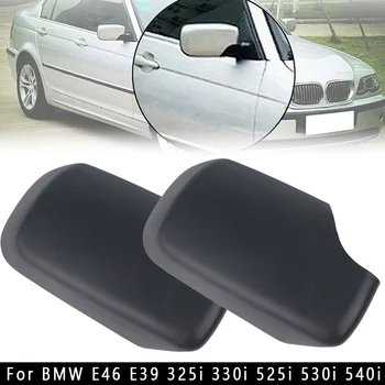 

2pcs/set Matte Black L/R Side Mirror Cover Cap Plastic Car Exterior Accessories For BMW E46 E39 325i 330i 525i 530i 540i