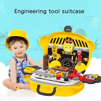 

19pcs Children Pretend To Play Toolbox Set Simulation Screwdriver Repair Desk Screwdriver Wrench Set Boy Toy for Kids