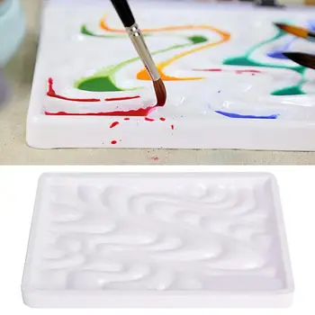 

Paint Palette Wavy Imitation Ceramic Square Watercolor Professional Art Supplies
