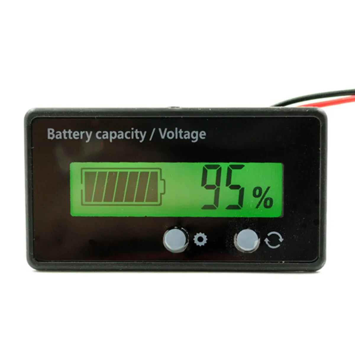 1pc 12V Battery Capacity Indicator Acid Lead Lithium Battery Voltage Tester Voltmeter With LCD Display Cable