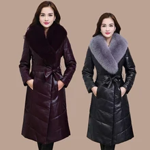 Женская зимняя шуба из лисьего меха, женские шубы из овчины, одноцветные меховые воротники из искусственного лисьего меха, меховые куртки с застежкой-защелкой размера плюс 4XL