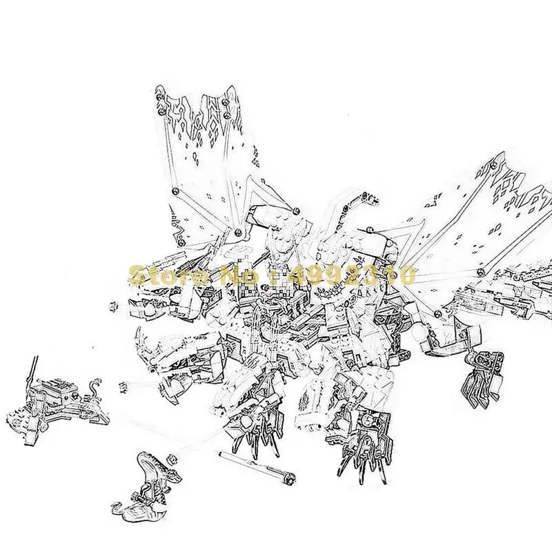 

sy1279 951pcs ninja ultra dragon 5 figures building blocks 70679 Bricks Toy