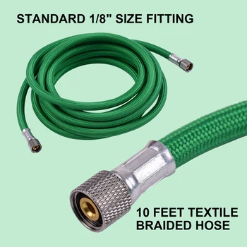 

10ft Textile Braided Airbrush Hose Woven Pump Pipe with Standard 1/8 inch Adaptor Fitting on both Ends