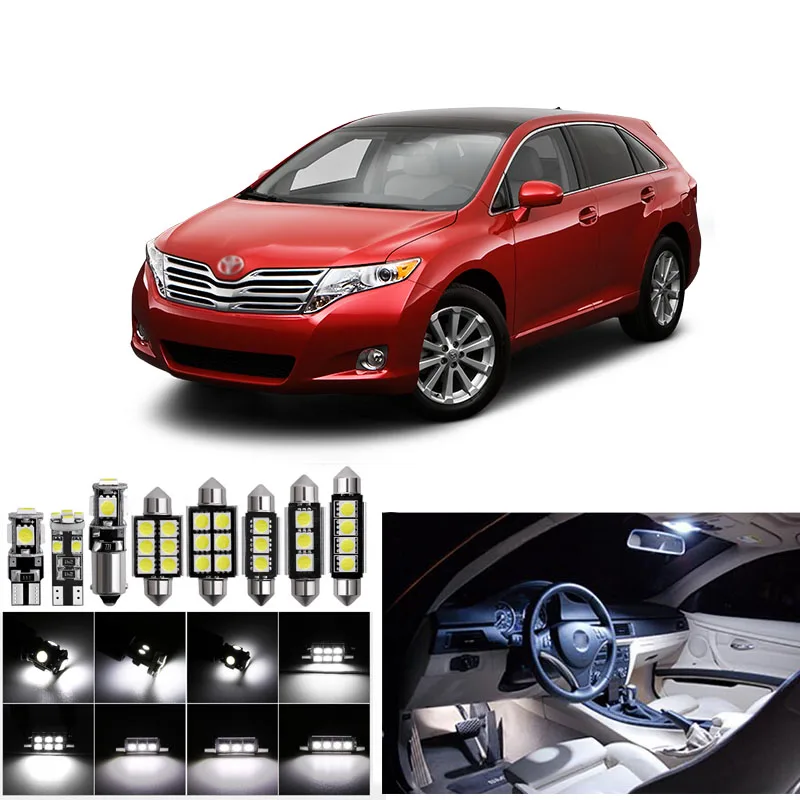 

16pcs Car Interior LED Light Bulbs Canbus Kit For TOYOTA VENZA 2009+Map Light Dome Light Trunk Light License Plate Light t10 12v