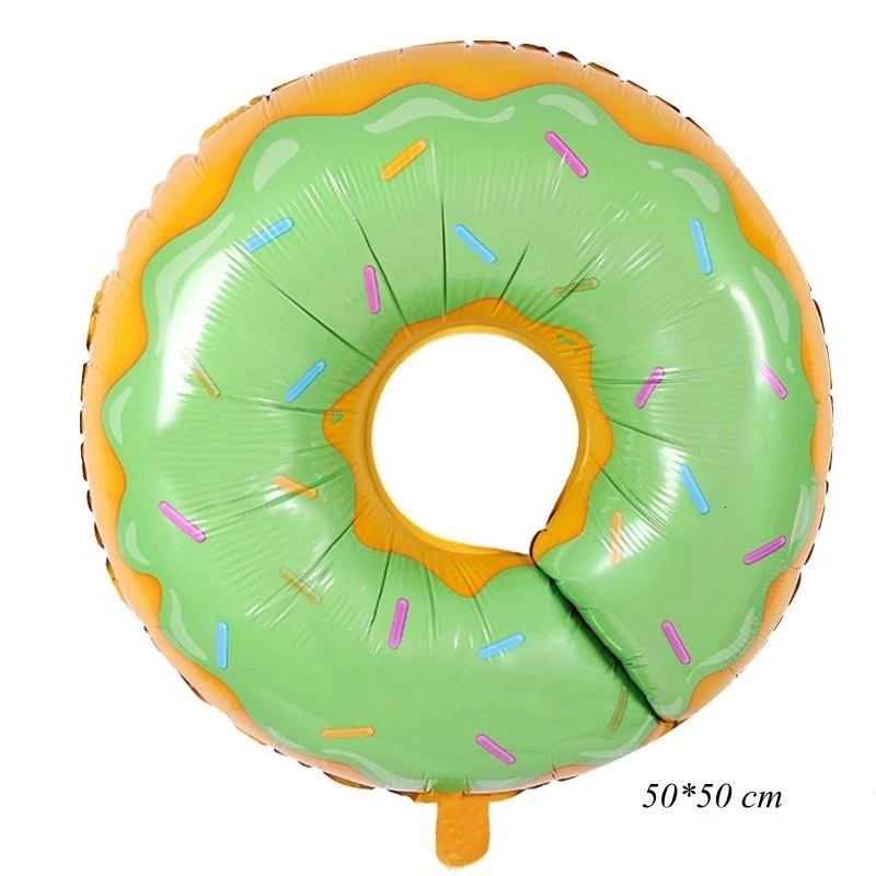 1 комплект, Пончик для выращивания торта, Декоративная гирлянда, воздушные шары, стикеры мороженое Тканные помпоны, детский душ, свадебные украшения на день рождения - Цвет: 1pc green donut