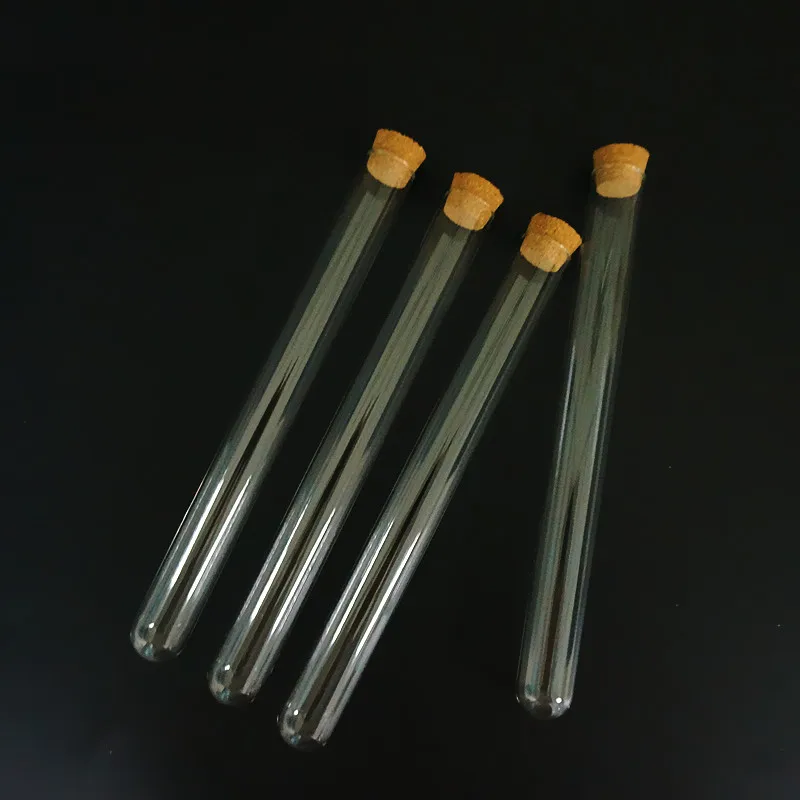 Lab Glass Supplies 12pcs/lot U-shape Clear Glass test tubes with cork stopper Length 75/100/150/180mm for Labs/schools