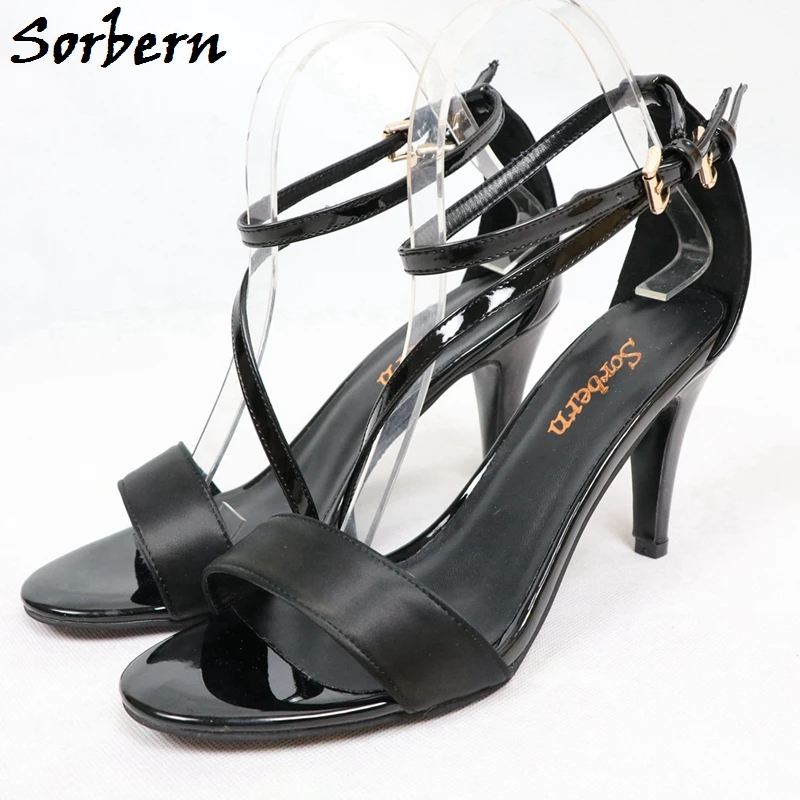 Sorbern/черные женские босоножки женская обувь на высоком каблуке Zapatos Mujer Chinelos Feminino