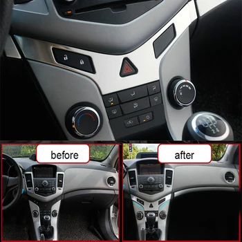 

DNHFC Automobile central control decorative sequins 3D paste stainless steel material For Chevrolet Cruze LHD 2009-2015