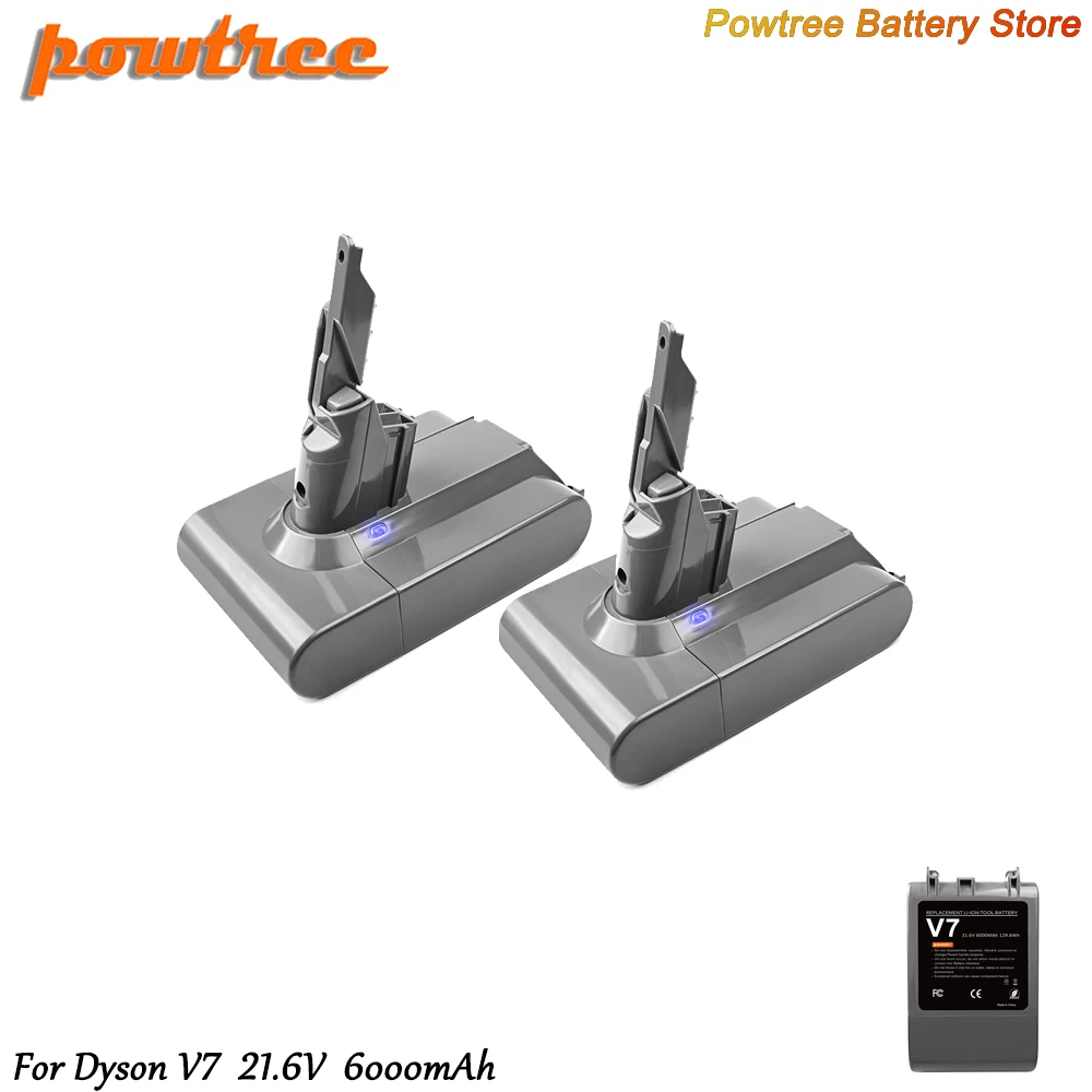 Powtree 6000mAh 21.6V Li-ion Battery Replacement For Dyson V7 Motorhead Animal Trigger HEPA Handheld Vacuum Cleaners L70 | Электроника
