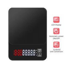 Balance électronique LCD pour café, Balance de cuisine numérique avec minuterie, Balance de poids ménager, Balance de poids 3kg/5kg/10kg 0.1g