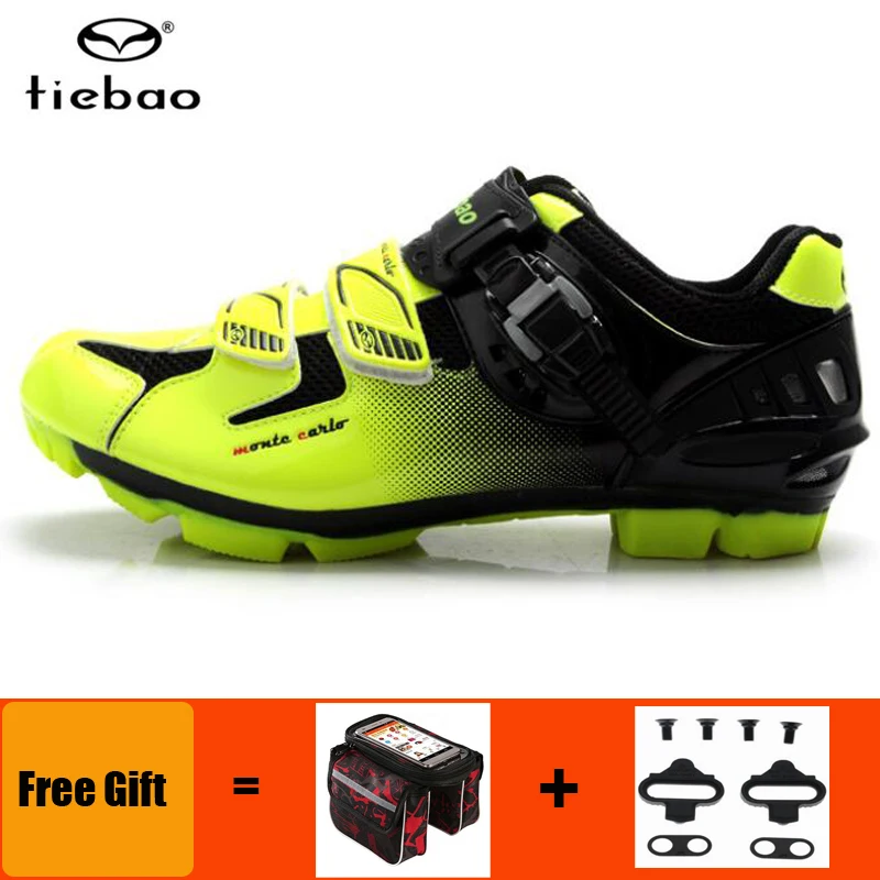 add cleats and socks TIEBAO велосипедная обувь sapatilha ciclismo mtb нейлоновая обувь из стекловолокна, обувь для горного велосипеда, мужские кроссовки, женская обувь с самоблокирующимся верхом - Цвет: add cleats and socks