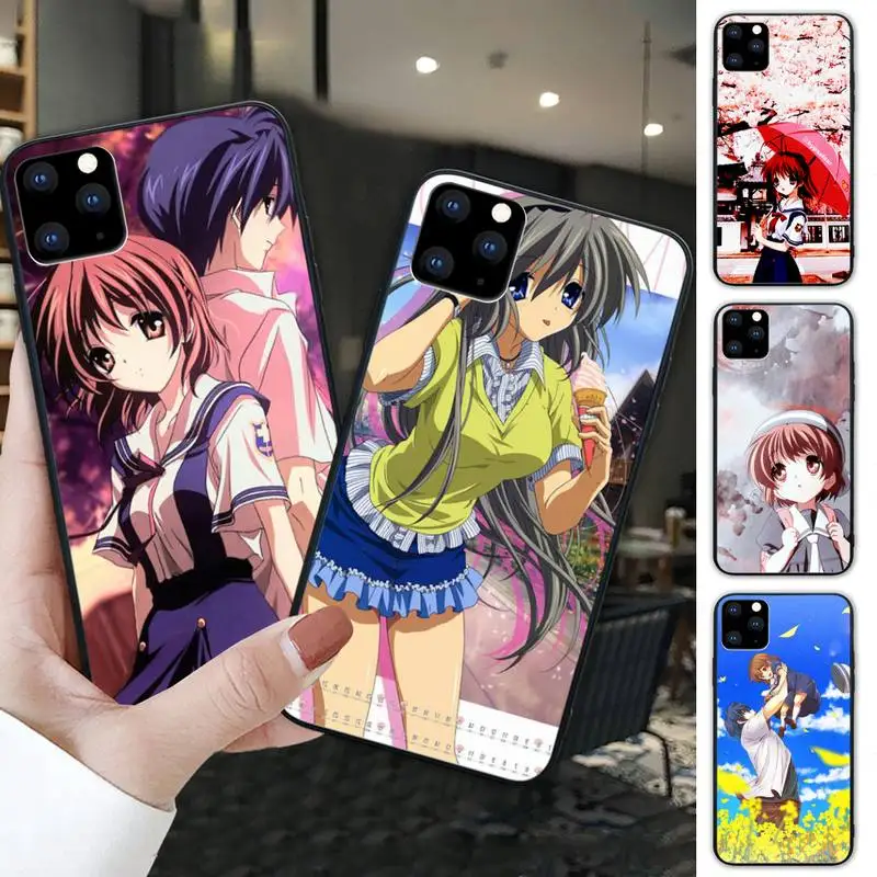 

Anime Clannad For Girl Black Silicone Cover Case For Iphone Se 2020 6 6s 7 8 Plus X Xs Max Xr 11 12 Pro Max Funda