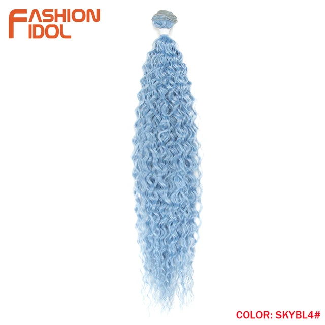 FASHION IDOL Loose Deep Wave Hair Bundles Extensions Ombre Hair Bundles 28-32Inch 120g Super Long Hair Synthetic Curly Wave Hair SKYBL4