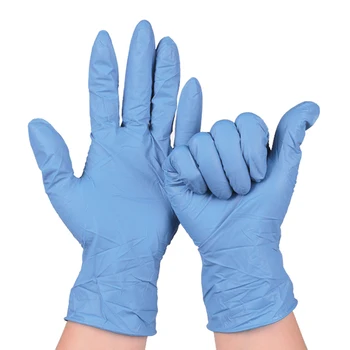 

100PCS Multi-purpose Disposable Nitrile Medical Exam Gloves Powder Free Kitchen Food Safety Cleaning Bule DIN889