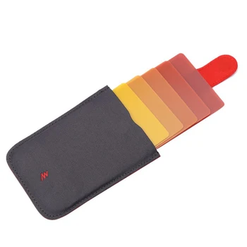 

LILY QUEEN Men Women Ultrathin DAX Purse Card Holder Gradient Wallet Business Mini Short Cards Case