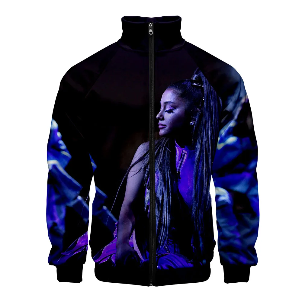  2019 Ariana Grande Zipper Sweatshirt Casual Hoodies Fashion Cool Highstreet Autumn And Spring Cloth