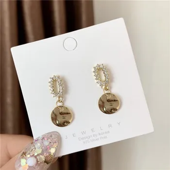 

Women's Long Drop Dangle Earrings crystal High Quality Round Brazilian Party Wedding Fashion Jewelry