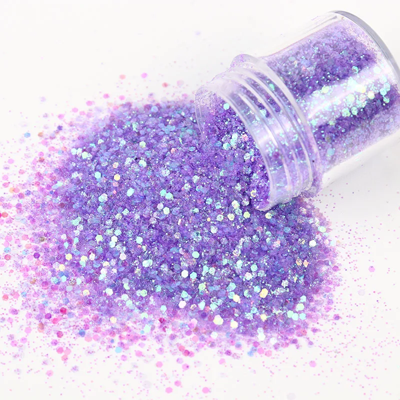 3D Purple Holographic Effect Chunky Nail Glitter Set for UV Gel Polish Fine Sparkles Acrylic Art Decorations 10ml | Красота и
