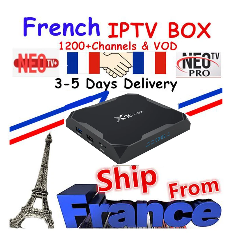 Лучший французский IP tv Box X96 Max Android tv Box с 1200+ 1 год IP tv Европа Франция арабские африканские Марокко футбол Smart IP tv Box