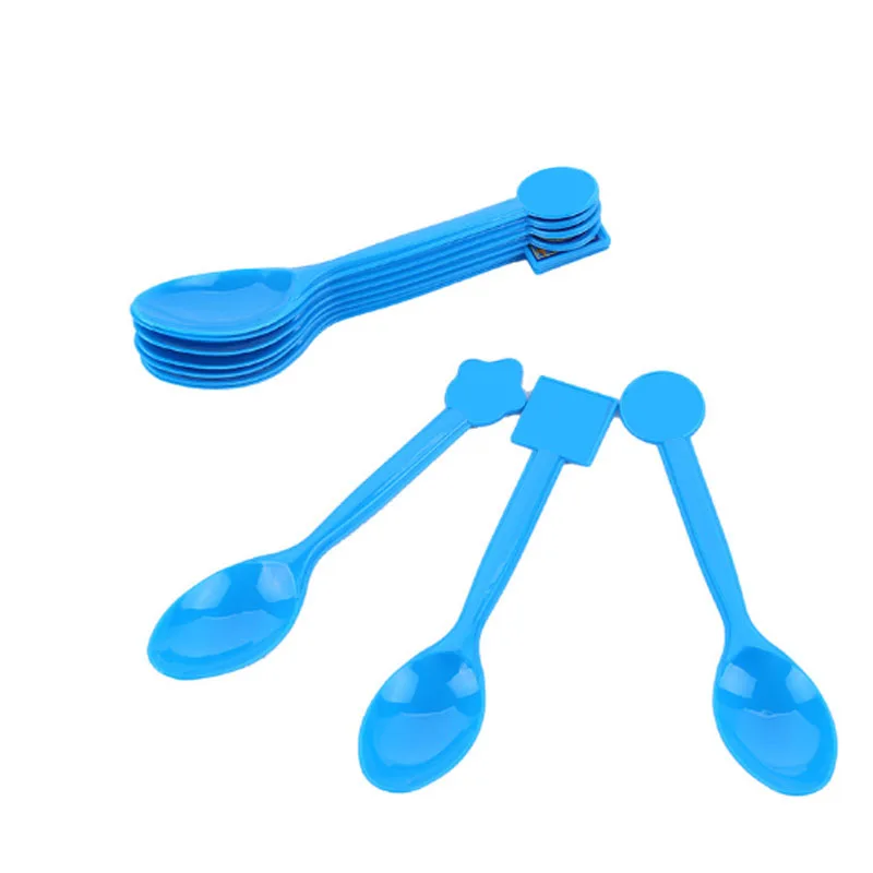 Spoon 10pcs Новые вечерние украшения синий парусник навигатор напечатаны тема одноразовые наборы посуды Детская Игрушка В ванную принадлежности для рождения детей - Цвет: Spoon 10pcs