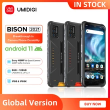 UMIDIGI BISON – téléphone portable robuste et étanche, Smartphone 2021 NFC, Android 11, IP68/IP69K, 8 go + 128 go, 48mp Matrix Quad caméra FHD + affichage