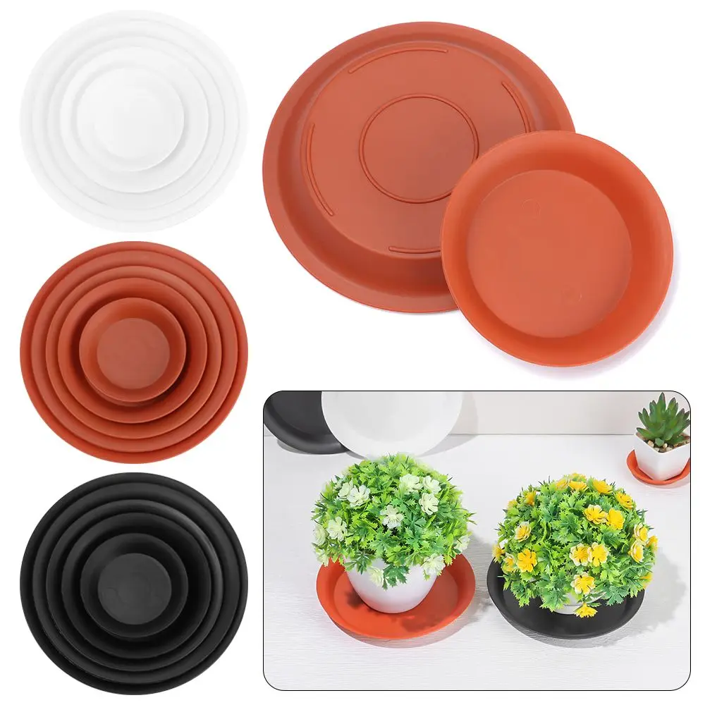 3Pcs Plastic Flower Pot Round Durable Plastic Tray Saucers Plant Saucer