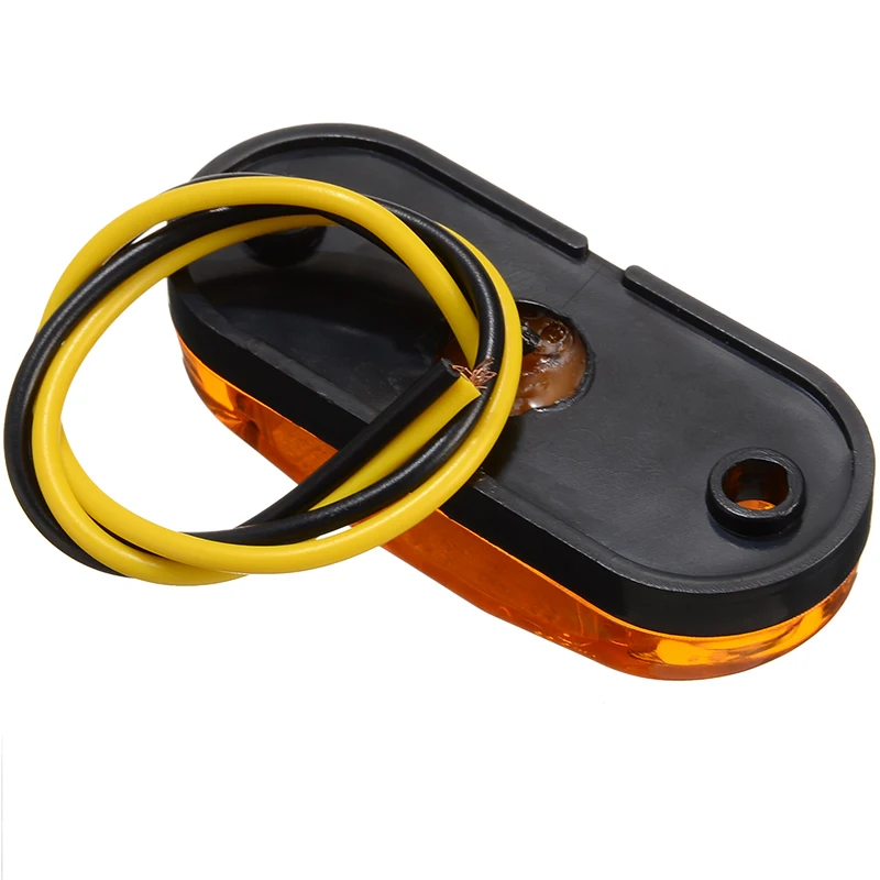 10Pcs Yellow 2LED Car Trailer Truck Side Marker Light Clearance Lamp Side Marker Indicator Trailer Light Rear Side Lamp