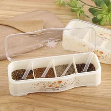 В живую с собственной семьей оригинальность кухонных изделий четыре стиля коробка для вкуса E600 пластиковый ремонтный Тип Приправа солонка