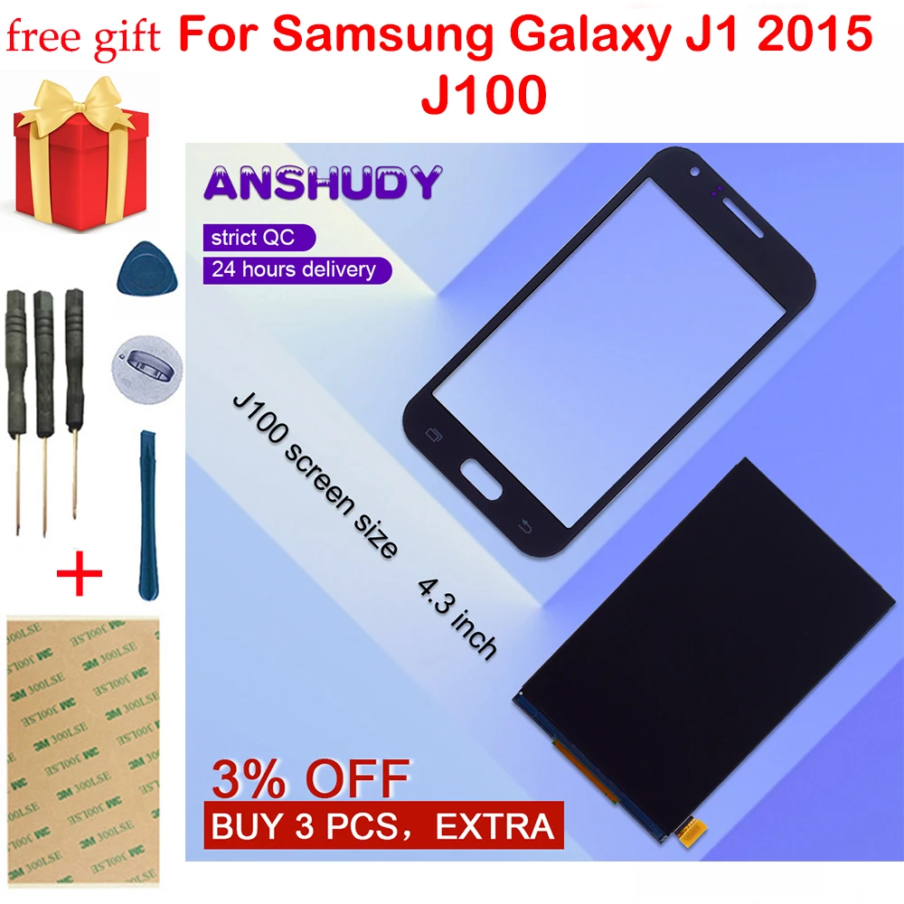 

For Samsung Galaxy J1 2015 J100 LCD Display Touch Screen Digitizer Kit For Samsung J100 J100F J00FN J100H Display Screen