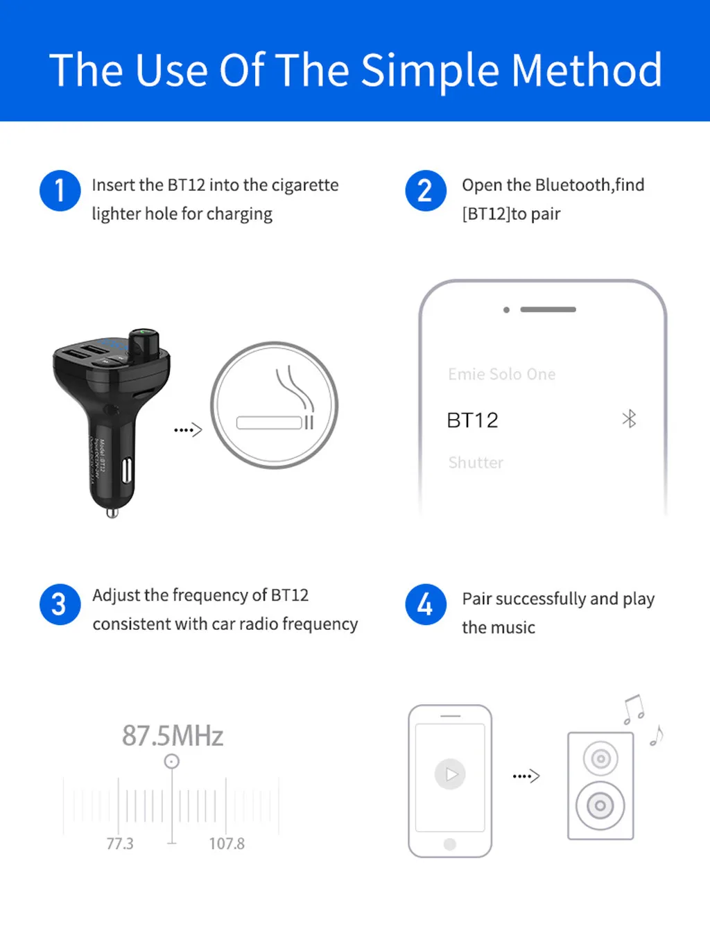 Беспроводной Bluetooth автомобильное зарядное устройство 3.1A MP3-плеер USB зарядное устройство Громкая связь приемник автомобильный комплект аксессуары# PY15