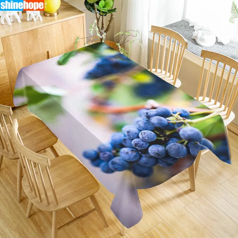 Custom Grape Table Cloth Oxford Print Rectangular Waterproof Oilproof Wedding Table Cover 100X140cm,140X250cm - Цвет: tablecloths 22