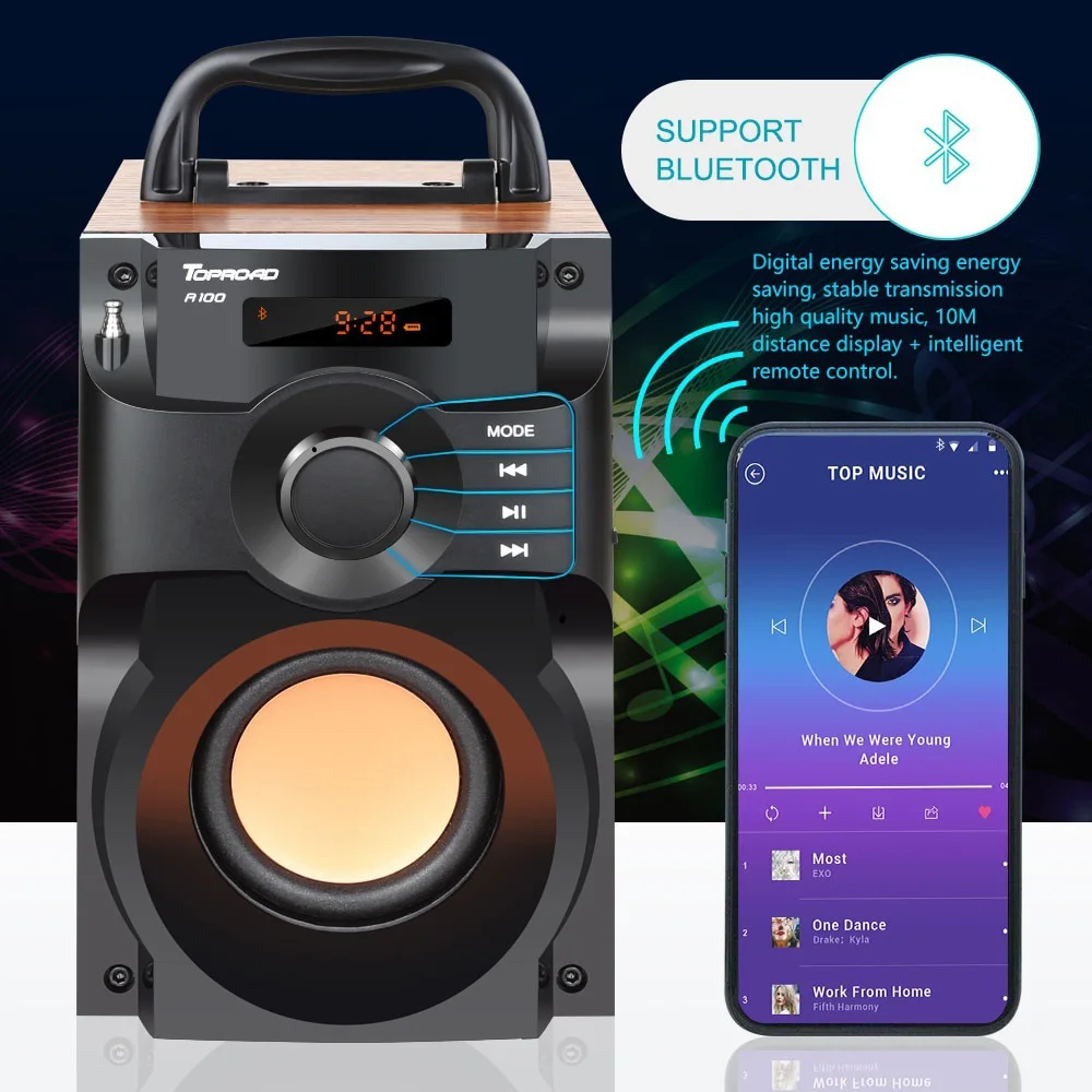 High-power bluetooth speaker wireless stereo subwoofer music player mini outdoor heavy bass small Audio