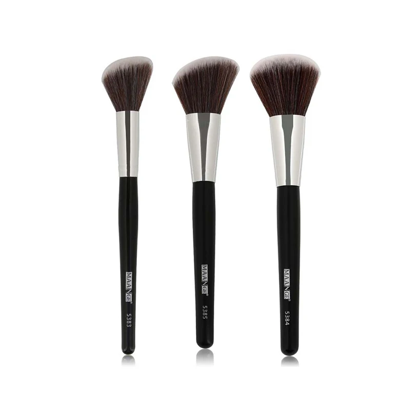 

New 1PC Angled Round Blush Makeup Brush Face Cheek Contour Blusher Nose Foundation Loose Power Cosmetic Make Up Brushes Tool
